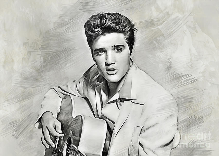 Elvis Presley Digital Art - Elvis Art by Ian Mitchell