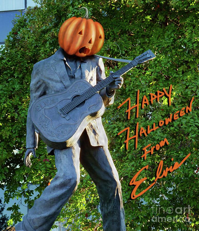 Elvis Halloween Wishes Digital Art by Dale Crum
