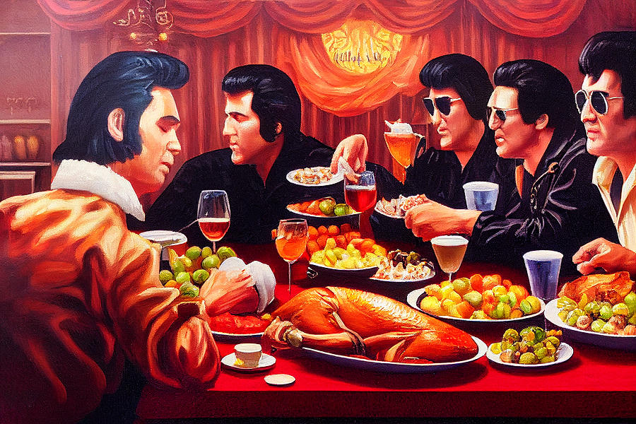 Elvis Impersonator Thanksgiving Dinner Digital Art by Craig Boehman