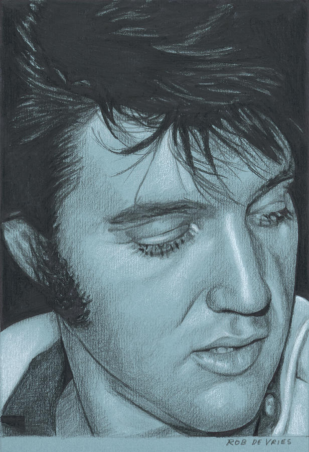Elvis in Charcoal #246 Drawing by Rob De Vries