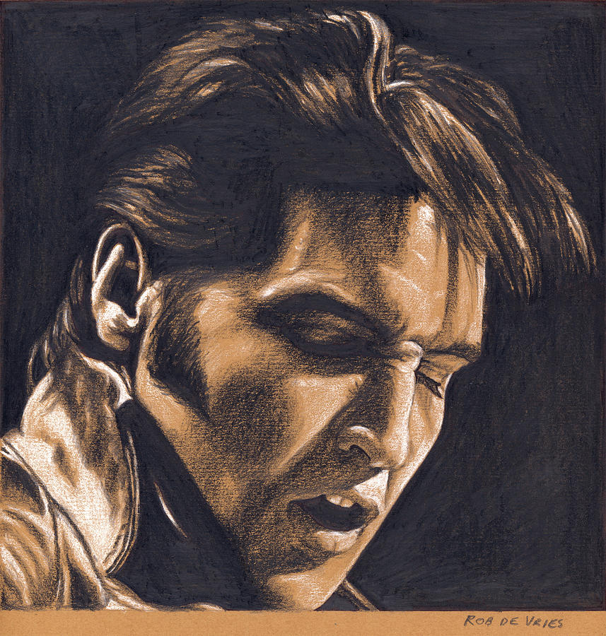 Elvis in Charcoal #248 Drawing by Rob De Vries
