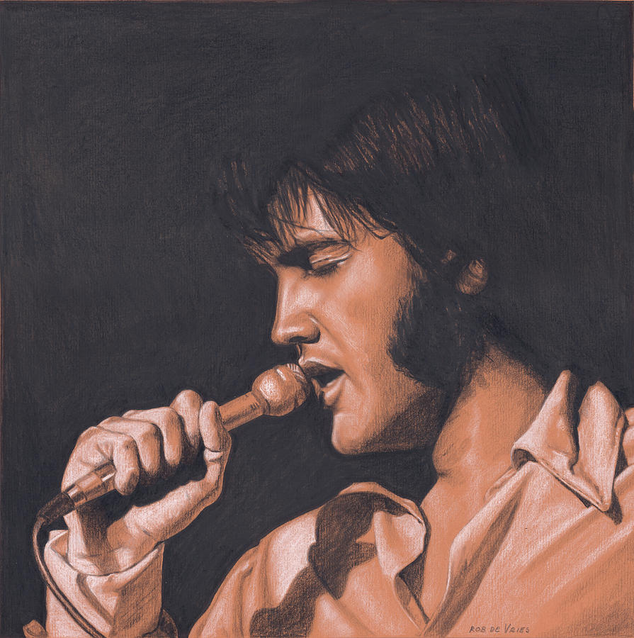 Elvis in Charcoal #254 Drawing by Rob De Vries