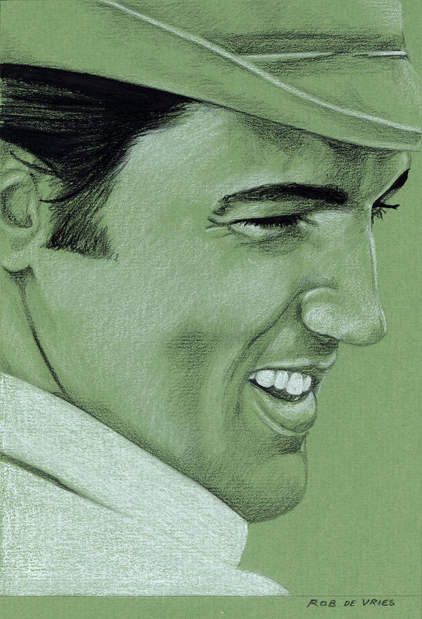 Elvis in Charcoal #260 Drawing by Rob De Vries