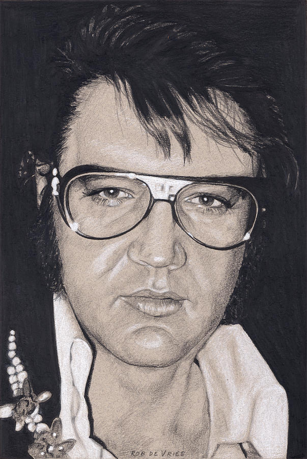Elvis in Charcoal #262 Drawing by Rob De Vries