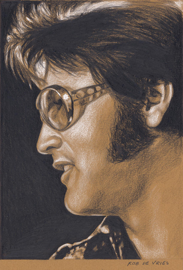 Elvis in Charcoal #265 Drawing by Rob De Vries