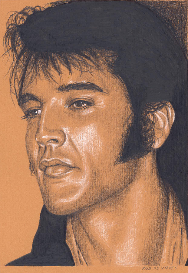 Elvis in Charcoal #277 Drawing by Rob De Vries