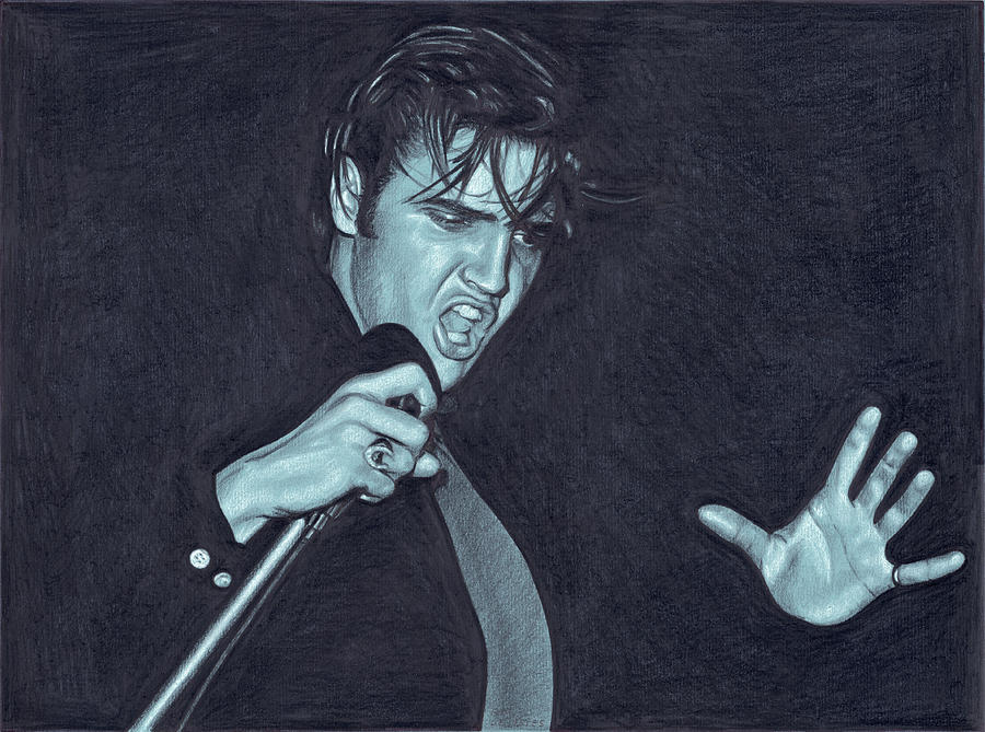 Elvis in Charcoal #279 Drawing by Rob De Vries