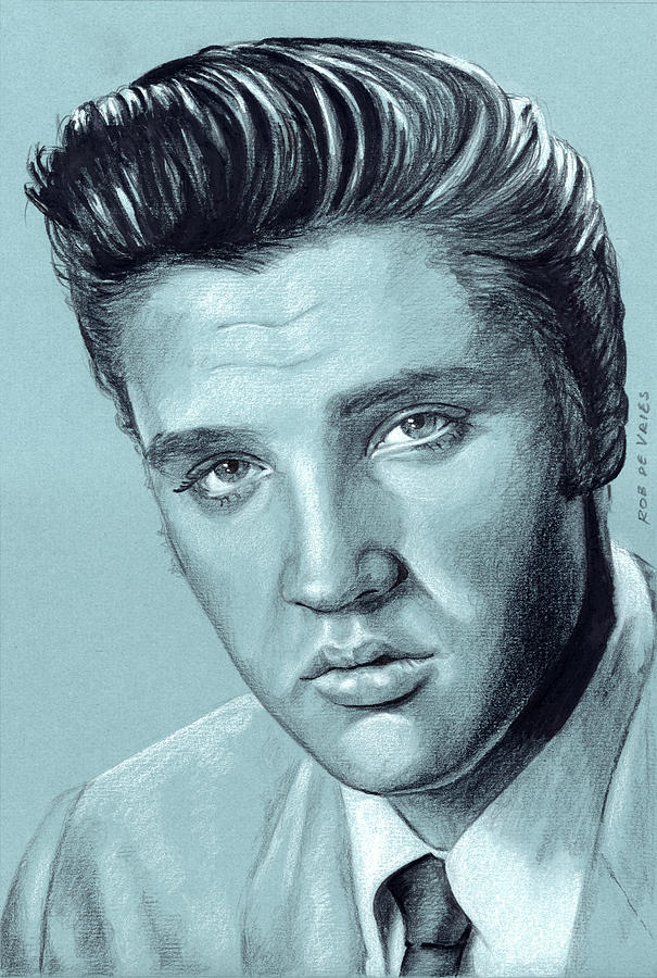 Elvis in Charcoal #280 Drawing by Rob De Vries