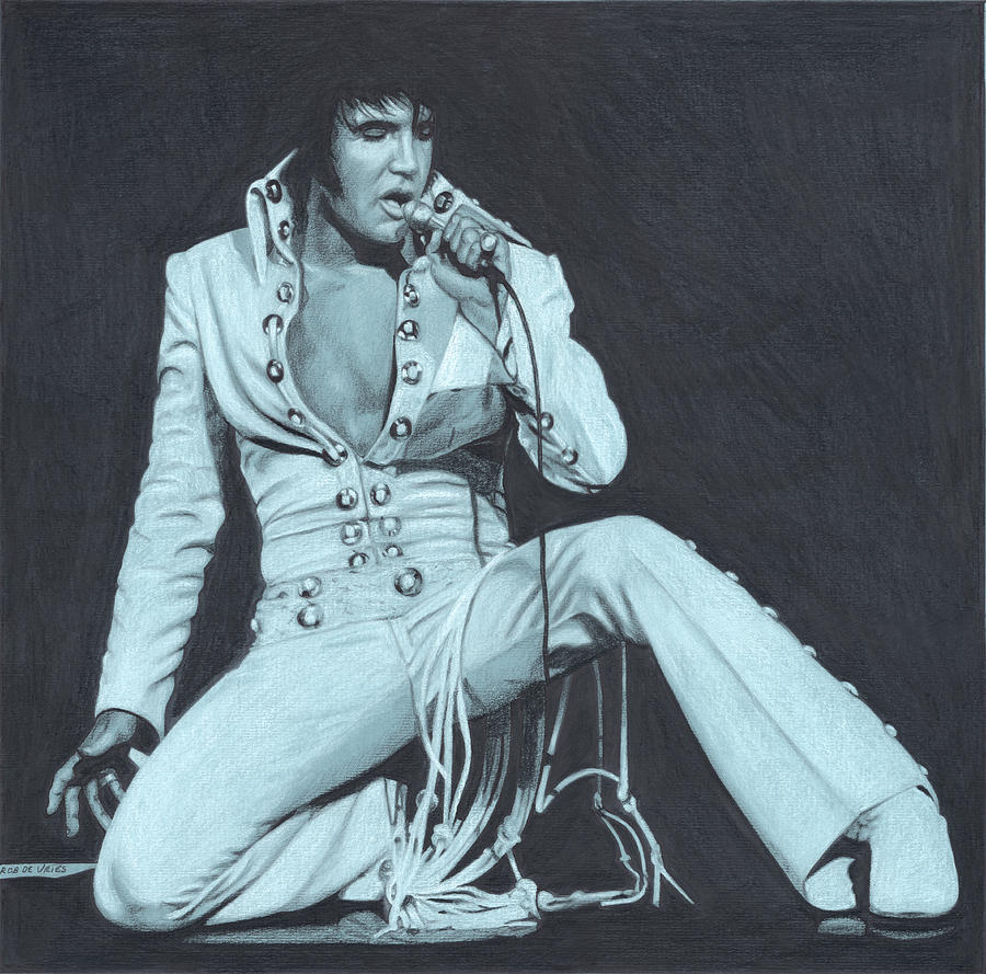 Elvis in Charcoal #288 Drawing by Rob De Vries