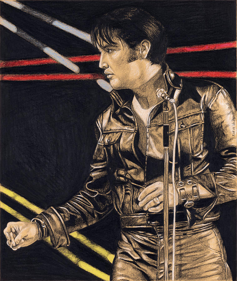 Elvis in Charcoal #291 Drawing by Rob De Vries