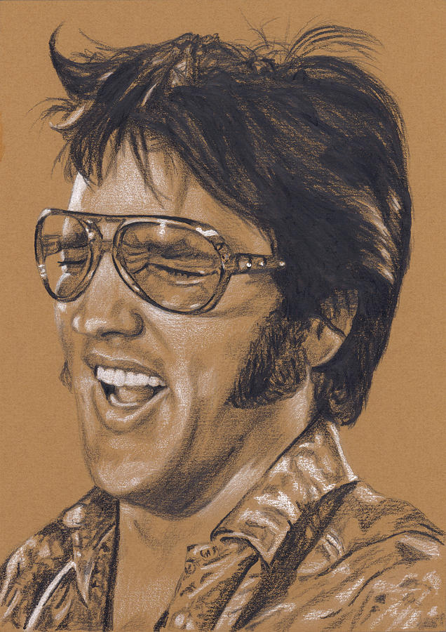 Elvis in Charcoal no. 224 Drawing by Rob De Vries
