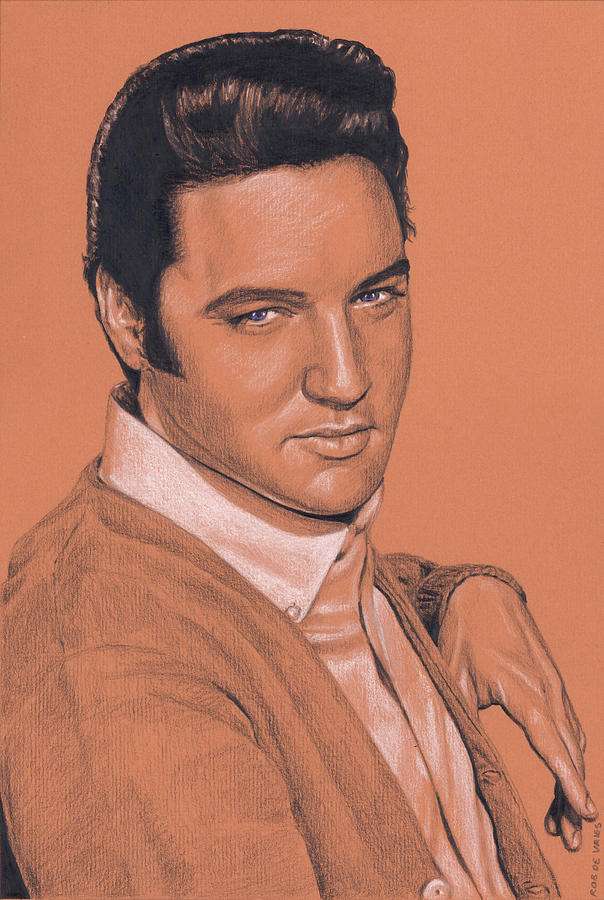 Elvis in Charcoal no. 237 Drawing by Rob De Vries