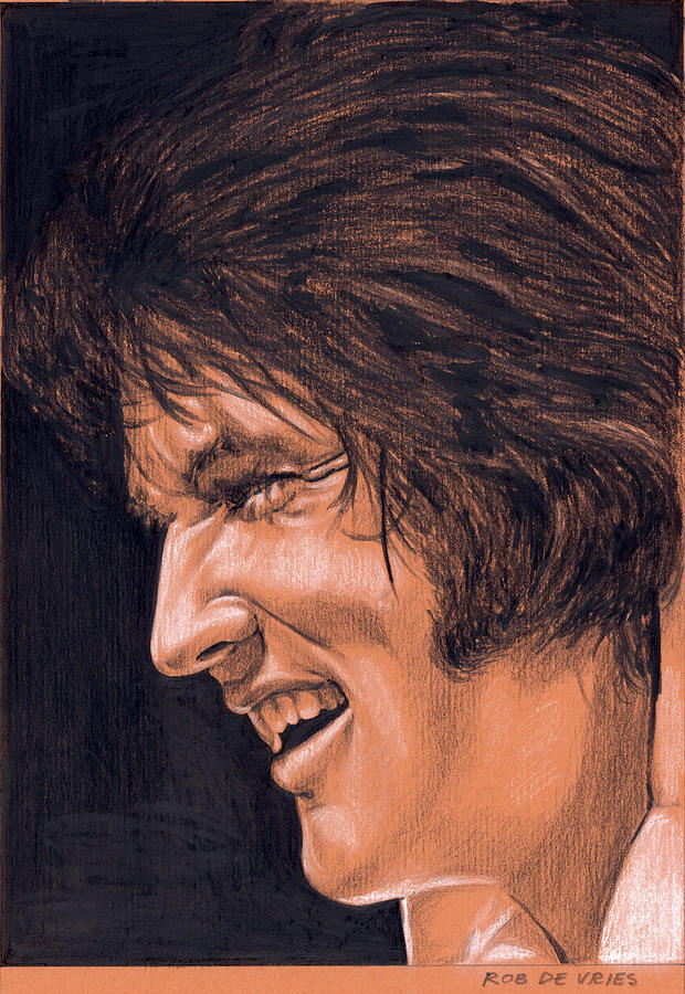 Elvis in Charcoal no. 239 Drawing by Rob De Vries