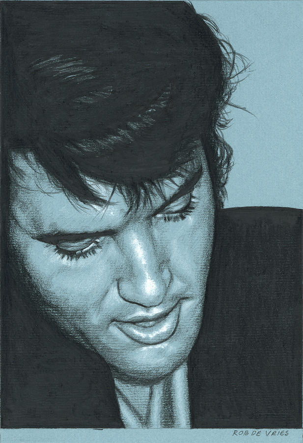 Elvis in Charcoal no. 242 Drawing by Rob De Vries
