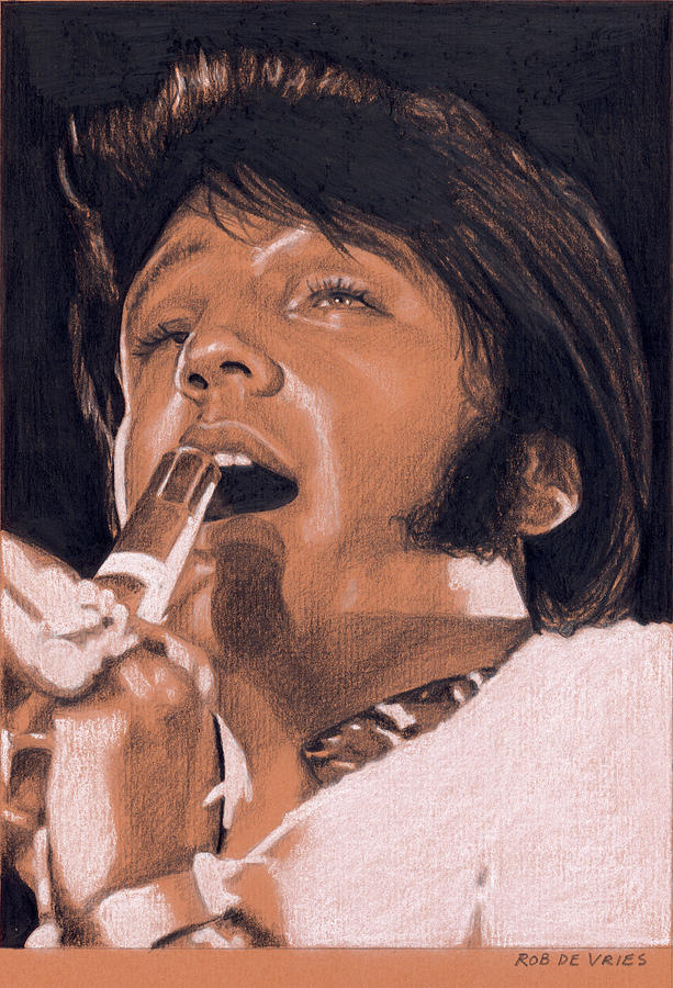 Elvis in Charcoal no. 243 Drawing by Rob De Vries