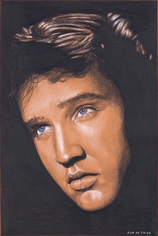 Elvis in Charcoal no. 261 Drawing by Rob De Vries