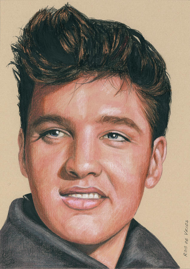 Elvis in Color #2 Drawing by Rob De Vries
