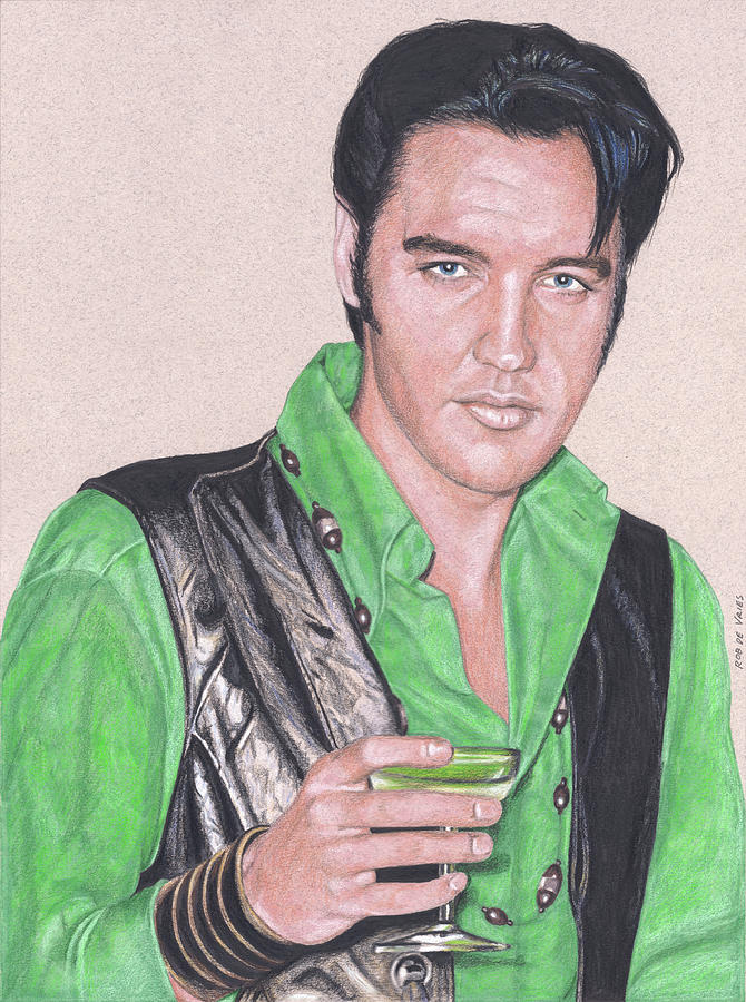 Elvis in Color #3 Drawing by Rob De Vries