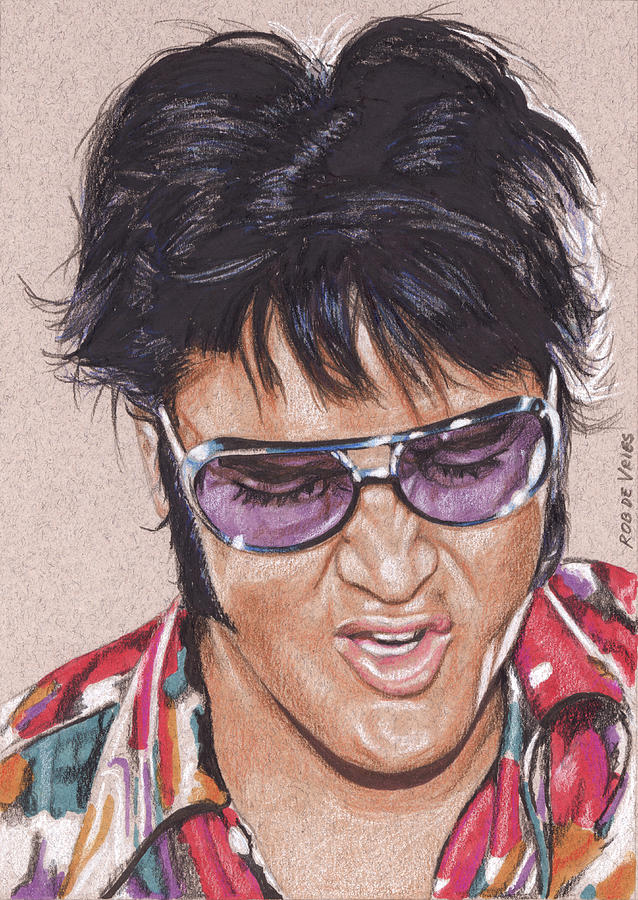 Elvis in Color #4 Drawing by Rob De Vries