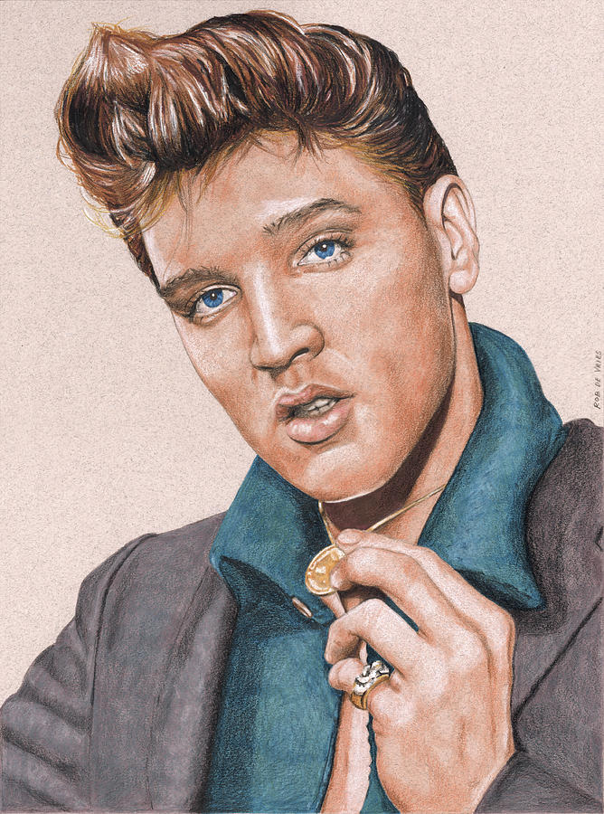 Elvis in Color #6 Drawing by Rob De Vries
