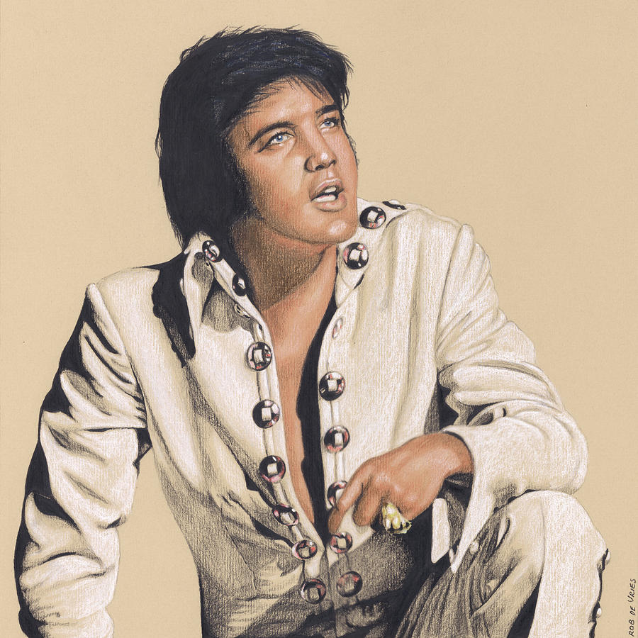 Elvis in Color #7 Drawing by Rob De Vries