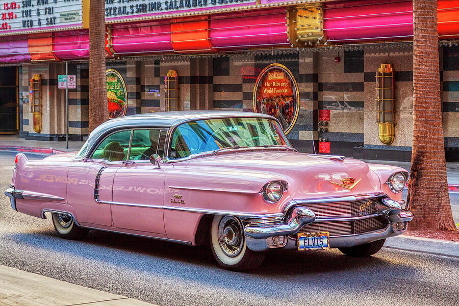 Elvis Pink Cadillac tour on Fremont Street Experience Photograph by Tatiana Travelways