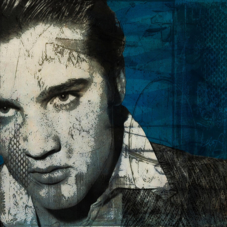 Memphis Digital Art - Elvis Presley - Blue Suede Shoes by Paul Lovering