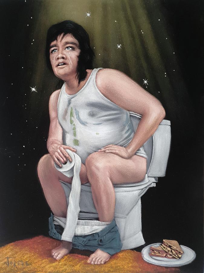 Elvis Presley Painting - Elvis Presley dies on toilet  by Jorge Torrones