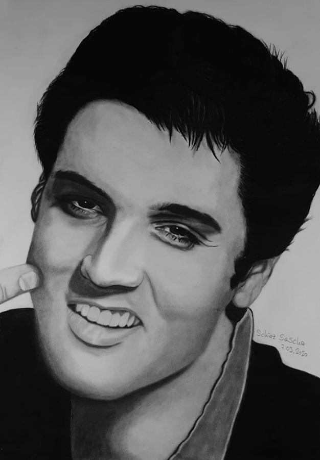 Elvis Presley drawing Drawing by Art by Sascha Schuerz