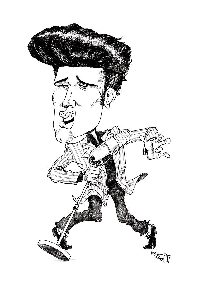 Elvis Presley Drawing by Mike Scott - Fine Art America