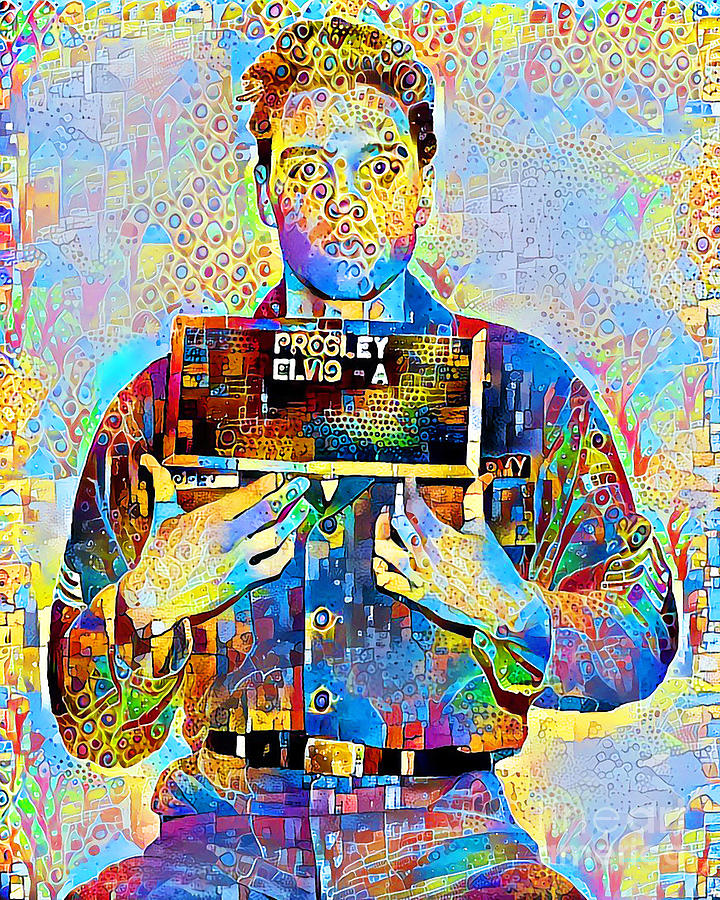 Elvis Presley Mugshot in Contemporary Vibrant Happy Color Motif 20200428 Photograph by Wingsdomain Art and Photography