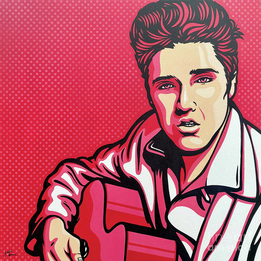 Elvis Presley On Pink Painting By James Lee Fine Art America