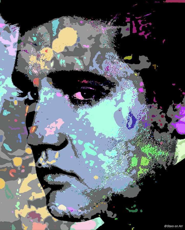 Elvis Presley Digital Art - Elvis Presley psychedelic portrait by Movie World Posters
