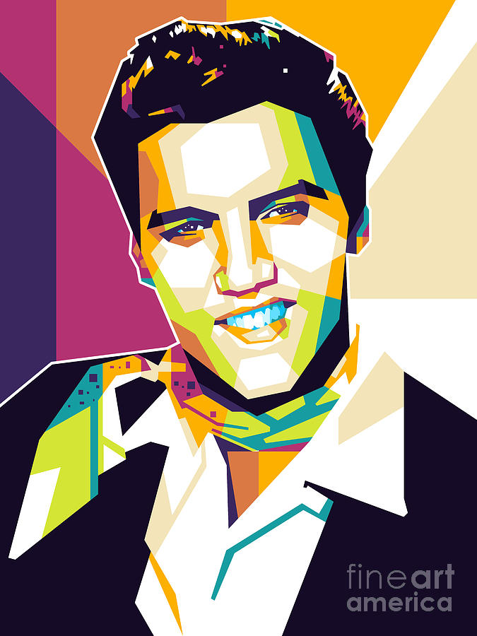 Elvis Presley Smile Handsome in WPAP Style Digital Art by Lintang ...