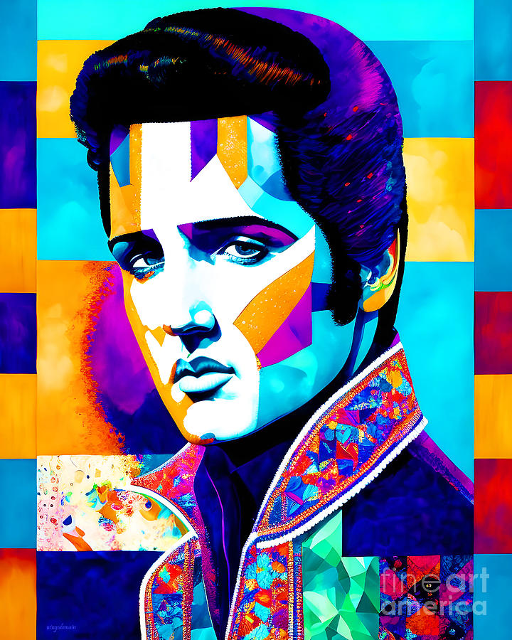 Elvis Presley The King of Rock And Roll In A Contemporary Modern Composition 20230119k Mixed Media by Wingsdomain Art and Photography