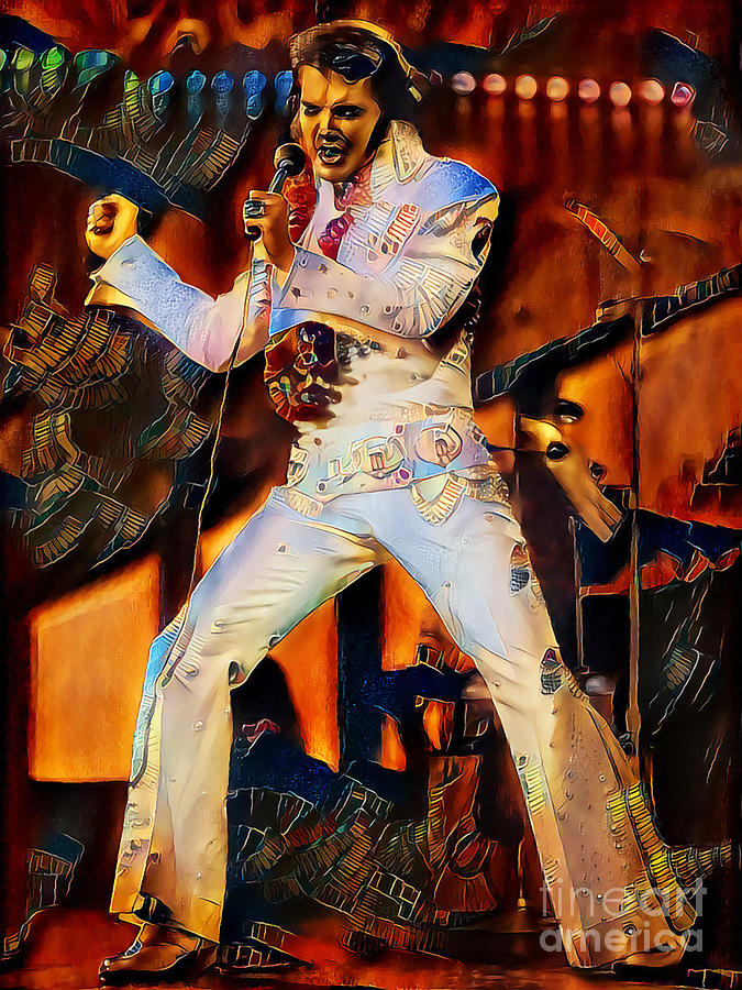 Nostalgic Art Blechpostkarte Elvis Presley King of Rock n Roll coloriert