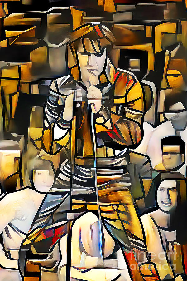 Elvis Presley The King of Rock And Roll in Vibrant Cubism Colors 20200726v5 Photograph by Wingsdomain Art and Photography