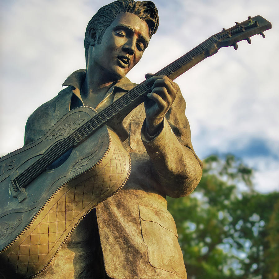 Elvis Statue - Beale Street - Square Digital Art by Jon Woodhams