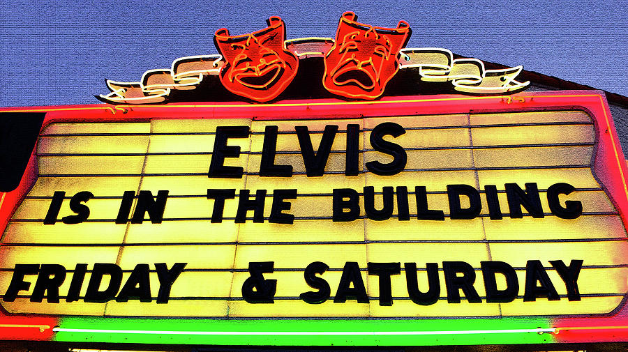 Elvis vintage sign Mixed Media by David Lee Thompson