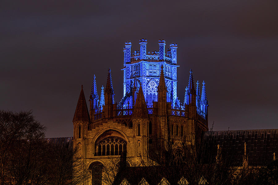 Ely Cathedral - Blue for the NHS ii Photograph by James Billings