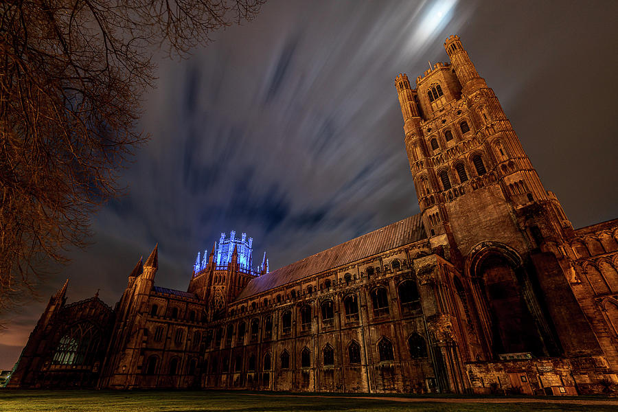 Ely Cathedral - Blue for the NHS v Photograph by James Billings