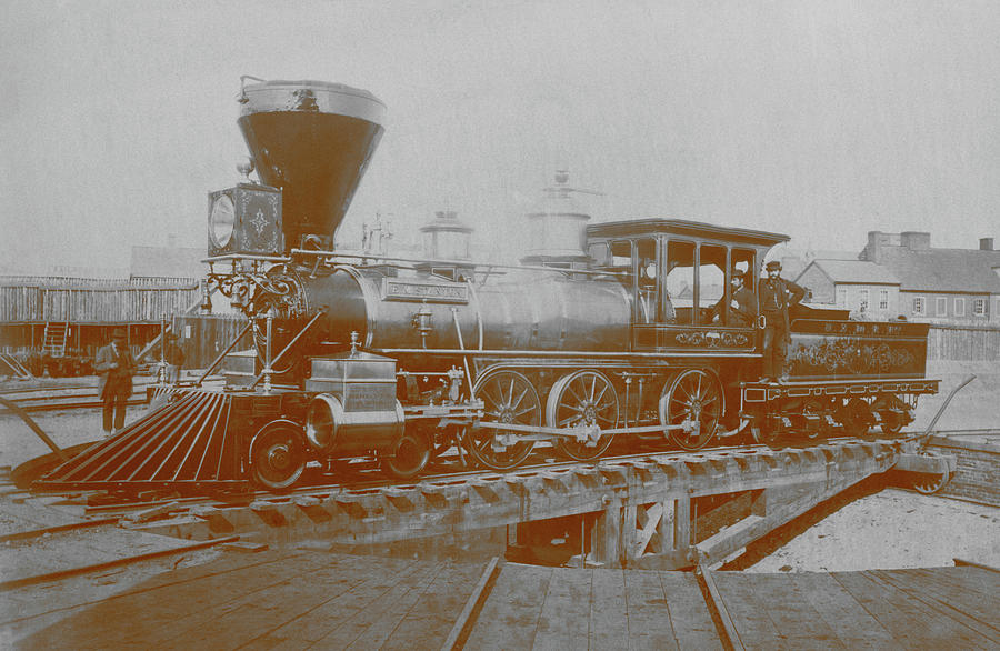 E.M. Stanton Locomotive At Roundhouse - Alexandria Station 1864 Photograph by War Is Hell Store