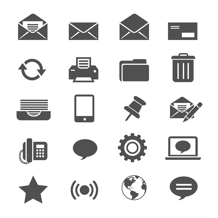 Email Icons Drawing by Tiyas