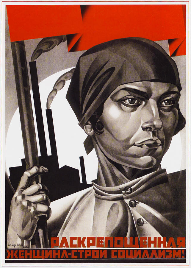 Emancipated Women Build Socialism. Soviet Propaganda Poster Painting by ...