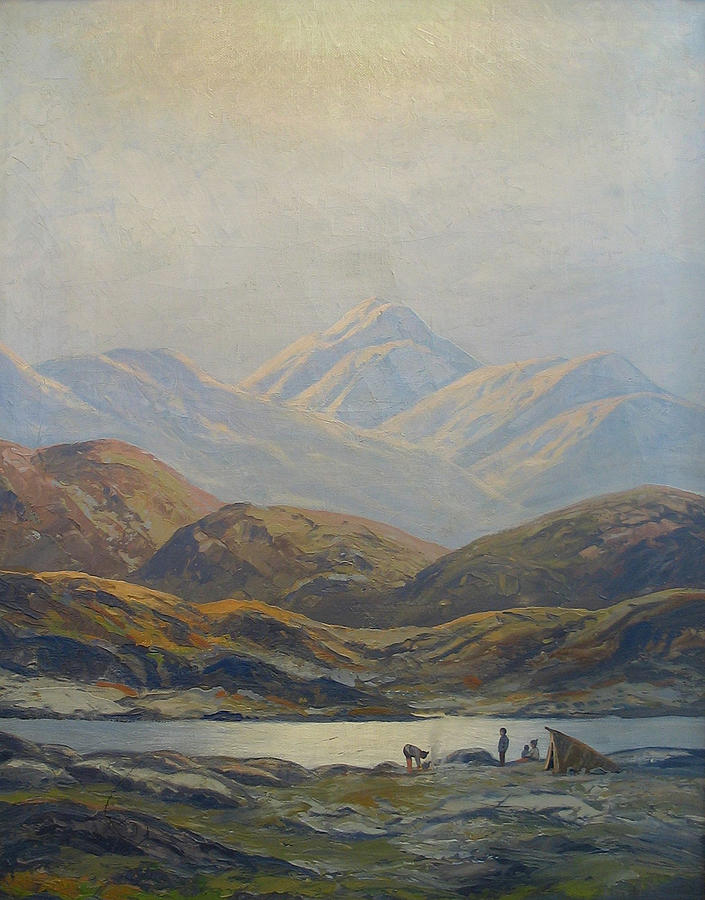 Emanuel Petersen Scene From An Inlet In Greenland With Inuit Hunters At Their Tents. Digital Art