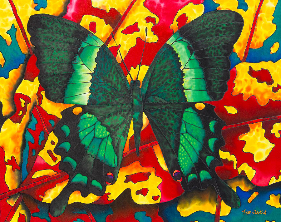 Emerald Butterfly Painting by Daniel Jean-Baptiste