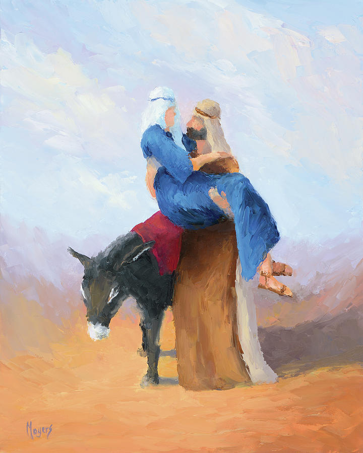 Christmas Painting - Embarking for Bethlehem by Mike Moyers