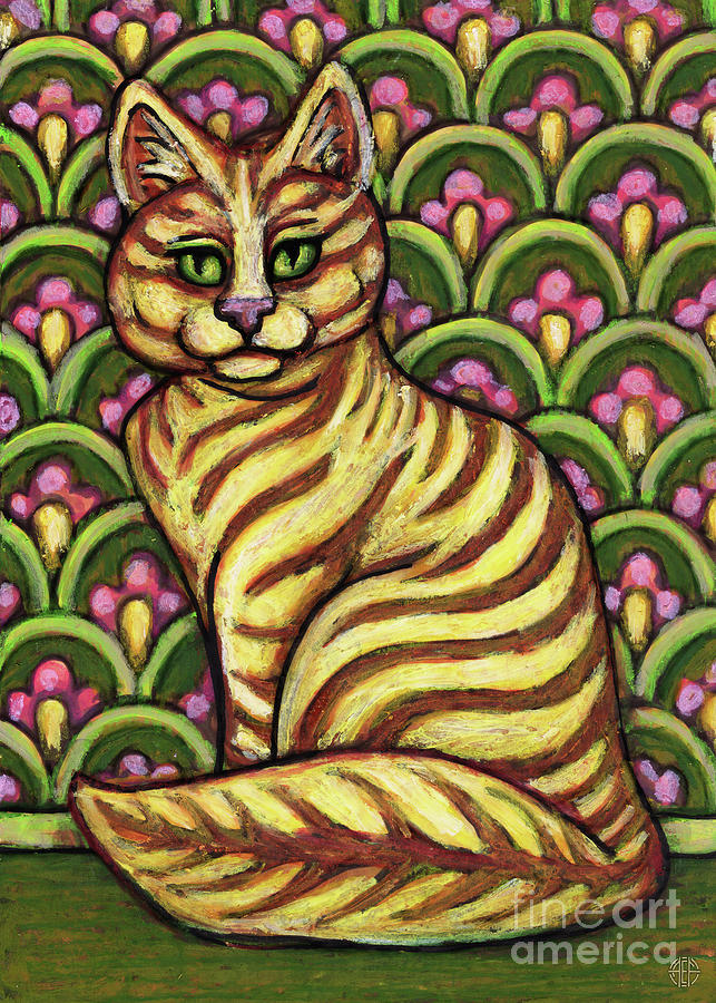 Ember. The Hauz Katz. Cat Portrait Painting Series. Painting by Amy E Fraser