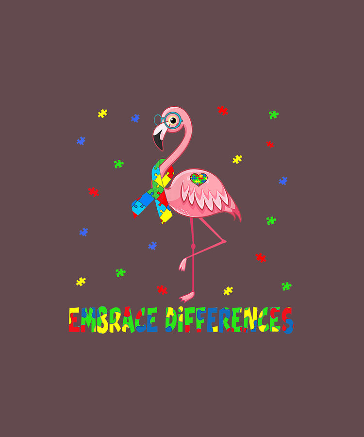 Embrace Differences Puzzle Flamingo Autism Awareness Tshirt Embrace Differences Puzzle Flamingo Autism Awareness Tshirt