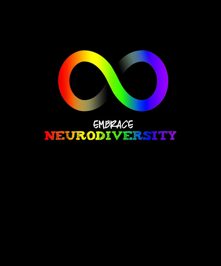 Embrace Neurodiversity Autism Asd Adhd Rainbow Infinity Gift Drawing by ...